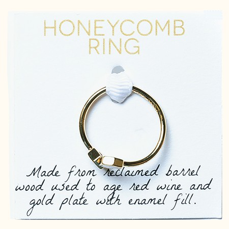 Olive and Poppy Honeycomb Ring